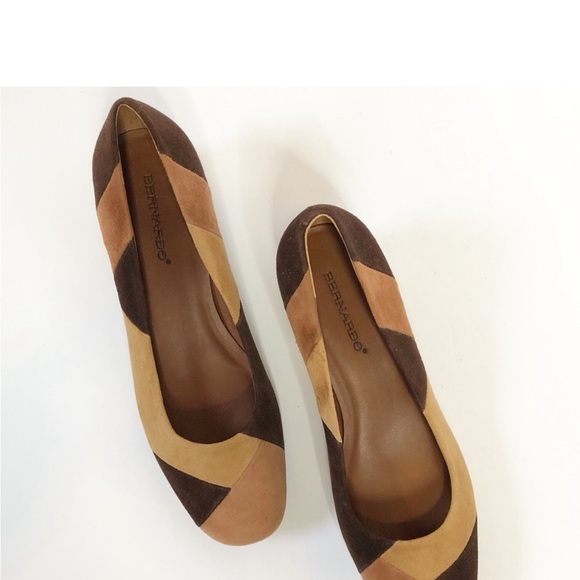 Bernardo New Roxanne Color Block Pump Brown Size 5 - Picture 7 of 9